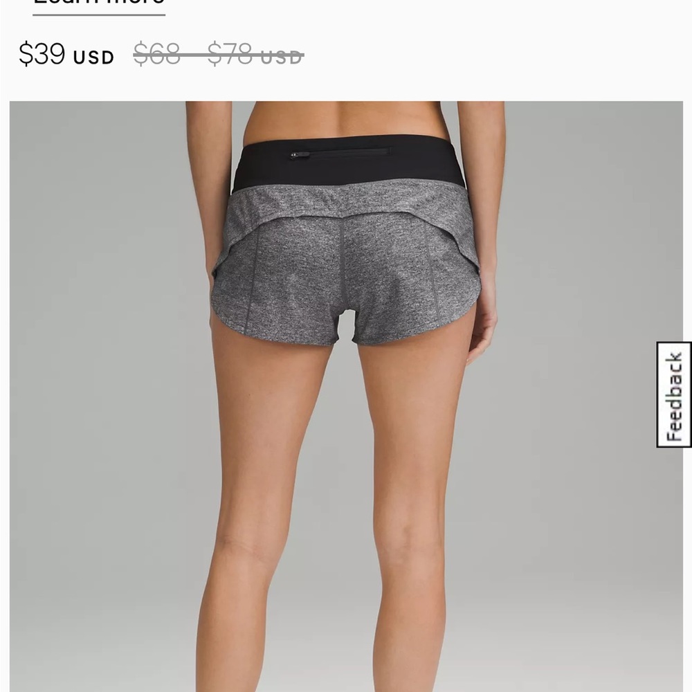 Lululemon speed up shorts size 6